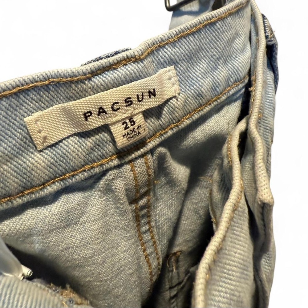 PacSun blue straight leg cargo jeans - patch work style #cargojeans #twotone - Picture 4 of 5